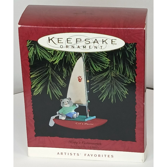 Hallmark Keepsake Ornament 1994 Kitty's Catamaran Artists' Favorites - Picture 2 of 12